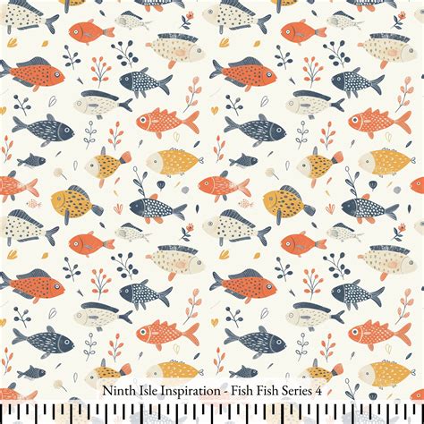 Fish Fish Cotton Fabric By The Yard Ninthisle Inspiration Exclusive