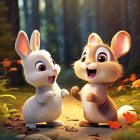 Premium Photo | Rabbits and squirrels illustration
