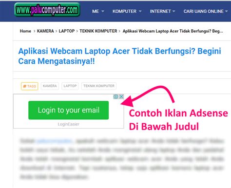 2 Cara Memasang Iklan Adsense Di Bawah Judul Dan Di Akhir Postingan