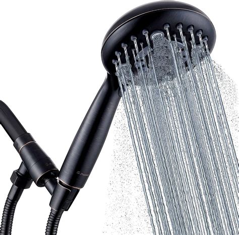 Handheld Shower Head On Off 5 Spray Setting Long Hose High Pressure