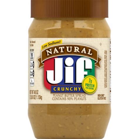 Jif® Natural Crunchy Peanut Butter Spread 40 Oz Kroger