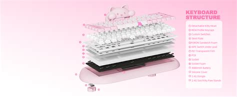 Yunzii C Wireless Mechanical Keyboard Gaming Keyboard Hot Swap Triple Mode Bt G