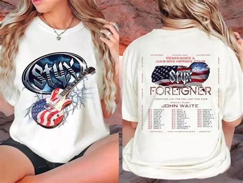 Styx And Foreigner Summer 2024 Tour Band Fan T Shirt Gift Fans Concert