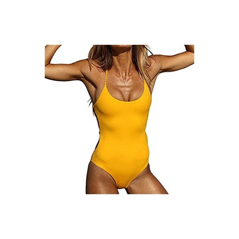 Yyyuluo Donne Costume Da Bagno Donna Costume Intero Taglio Alto Perizoma Bikini Senza