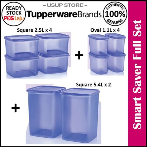 Tupperware Smart Saver Full Set Square Ii L Oval Ii L