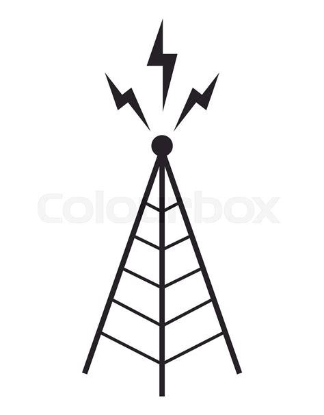 radio tower antenna communication mast | Stock vector | Colourbox