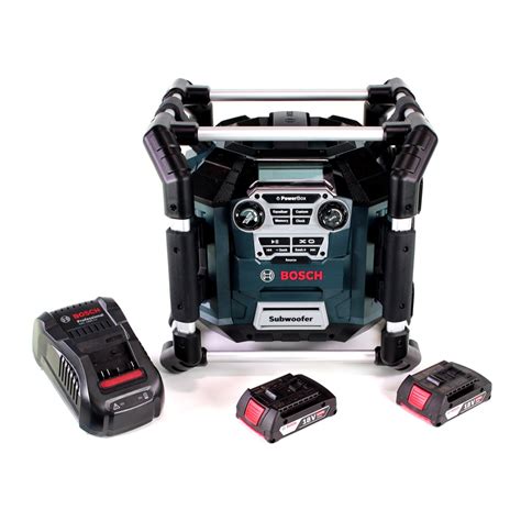 Bosch GML 20 Baustellenradio 14,4-18V + 2x Akku 2,0Ah + Ladegerät ...