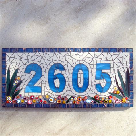 4 Digit House Number Mosaic Street Sign Address Numberplate House