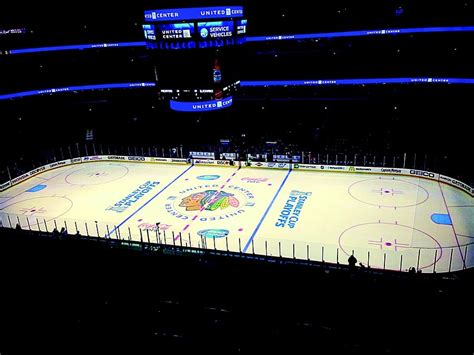 Hd Wallpaper White And Blue Ice Hockey Field Blackhawks Chicago