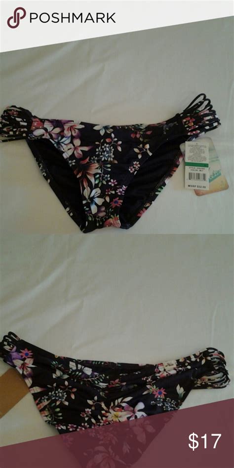 Hobie Strappy Side Bikini Bottoms Size L Nwt Bikinis Floral Bikini