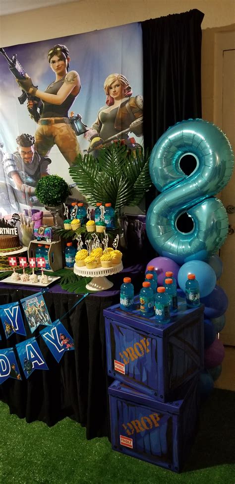 Fortnite Birthday Party Fortnite Party Ideas Fortnite Dessert Table