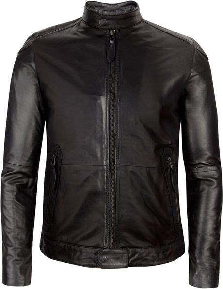 Ted Baker Wildone Biker Leather Jacket In Black For Men Lyst