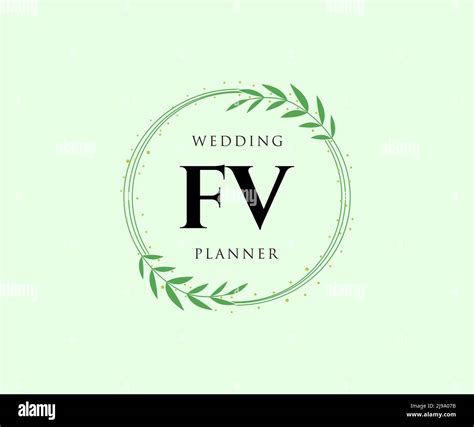 Fv Initials Letter Wedding Monogram Logos Collection Hand Drawn Modern