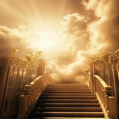Golden Gates Of Heaven With Glowing Light Premium Ai Generated Image
