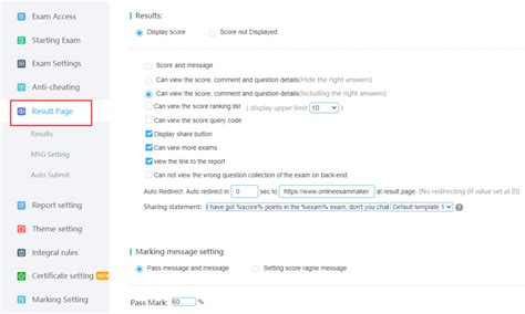 Where To Set The Pass Mark Of The Exam Online Exam Maker