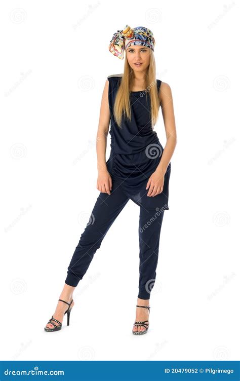 Beautiful And Fashionable Blonde Model Girl In Bikini And Round Sunglasses Pose In Swimming