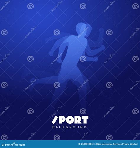 Sports Background with Silhouette Male Athletic Running Stock Image ...