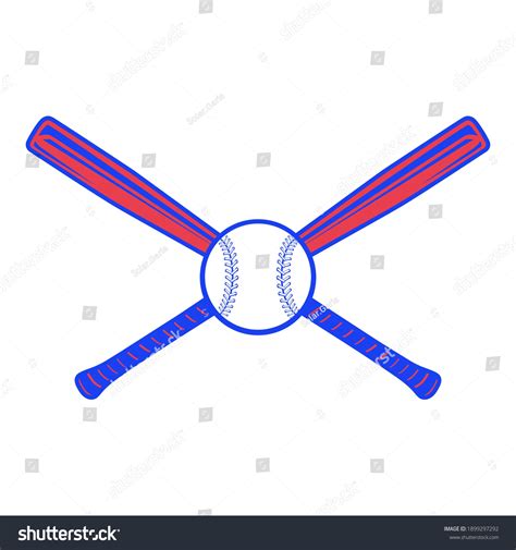 Baseball Crossed Bats Ball Crisscross Bats Stock Vector (Royalty Free ...