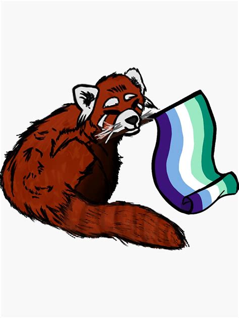 Gay Pride Flag Red Panda Sticker For Sale By JeanThePanda Redbubble