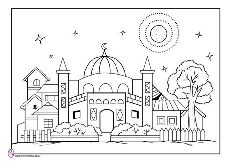 Mewarnai Gambar Masjid 50 Koleksi Gambar