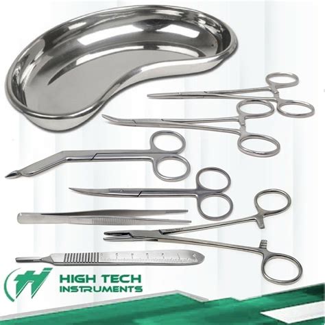 Set of 13 Pieces Basic Minor Surgery Kit Steel Kidney Tray Surgical ...