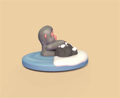 Snow Monkey Hot Spring D Model D Printable CGTrader
