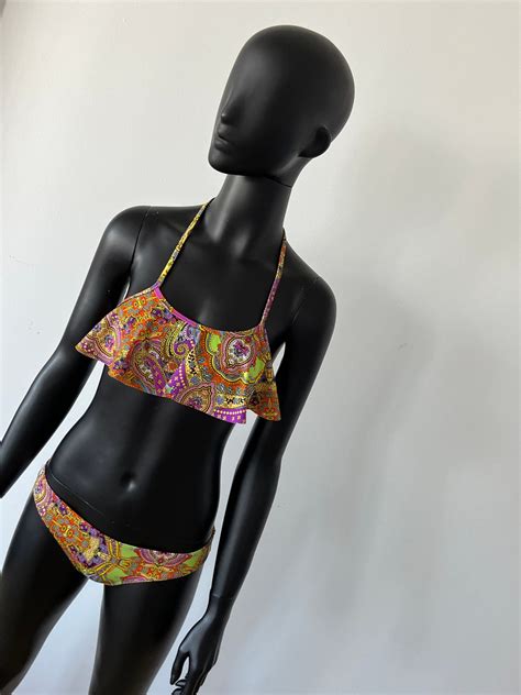 VINTAGE Floral PAISLEY BIKINI Etsy