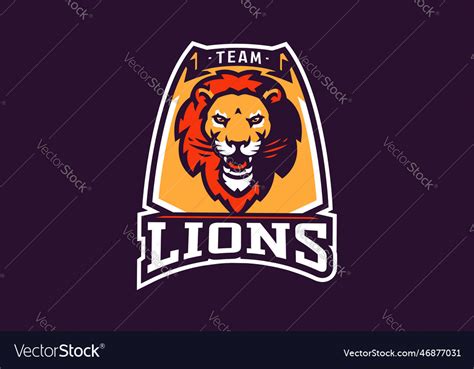 Sports logo with lion mascot colorful sport Vector Image