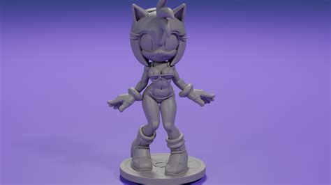 Amy Rose In Micro Bikini Sexy Curvy Fan Art Stl Stl File For D Printingcults