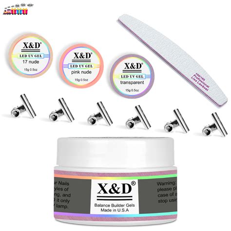 Kit 03 Gel X D LED UV Cores Nude 17 Pink 19 Pink Nude 01 Lixa Bumerangue 100 180 E 6 Presilhas