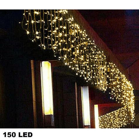 TENDA LUMINOSA NATALE LED ESTERNO LUCI 150LED 5MTX0 75CM BIANCO CALDO