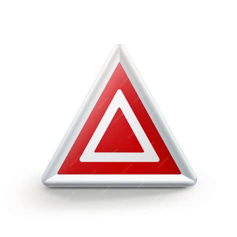 Una señal de advertencia triangular roja y blanca sobre un fondo blanco