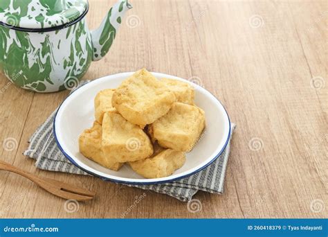 Tahu Goreng Or Fried Tofu Indonesia Traditional Food Stock Image