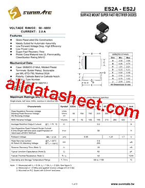 ES2J Datasheet(PDF) - SUNMATE electronic Co., LTD