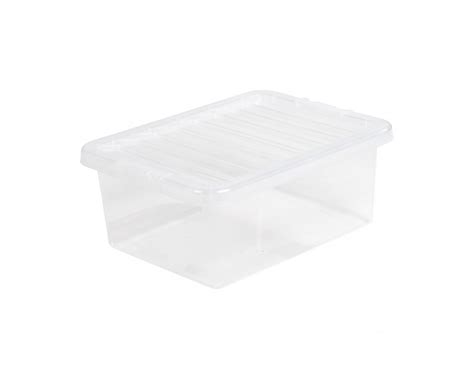 Wham Crystal Stackable Plastic Storage Box Lid Clear Litre