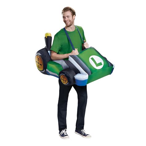 Mario Kart Luigi Inflatable Adult Costume | Free Shipping