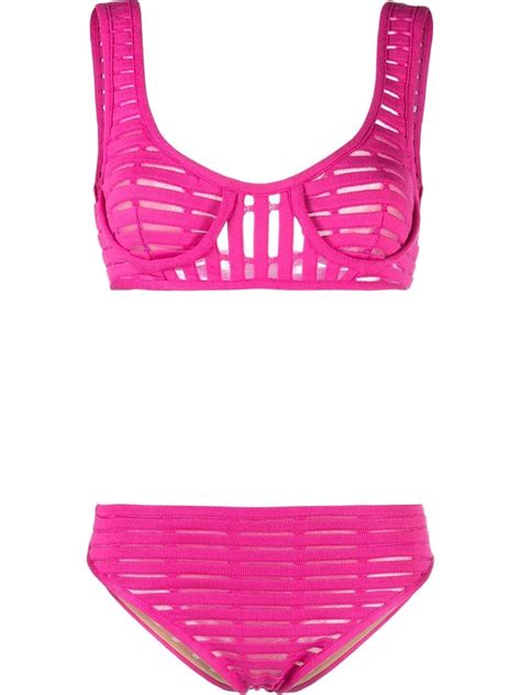 Genny Iconic Semi Sheer Bikini In Pink ModeSens