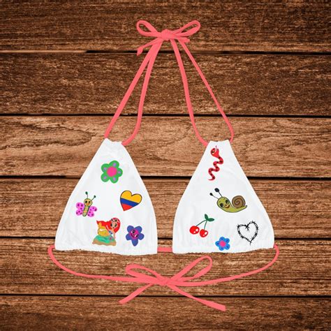 Karol G Bikini Top Ma Ana Ser Bonito Album Cover Characters Bikini Top Strappy Bikini Top