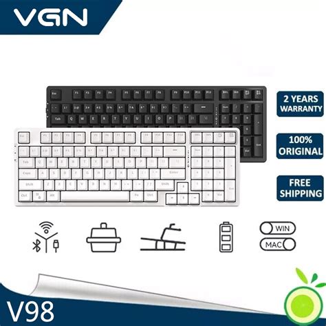 VGN V98 Teclado Personalizado 98 Sem Fio Bluetooth Estrutura De Gaxeta De Três Modos Hot swap