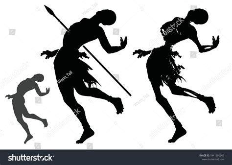 Black Silhouette Skinny Almost Naked Native Stock Vector Royalty Free 1941580669 Shutterstock