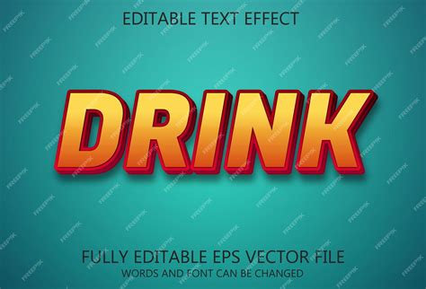 Premium Vector Drink Text Effect