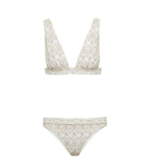 Missoni Mare Lamé plunge mid rise bikini Missoni Mare