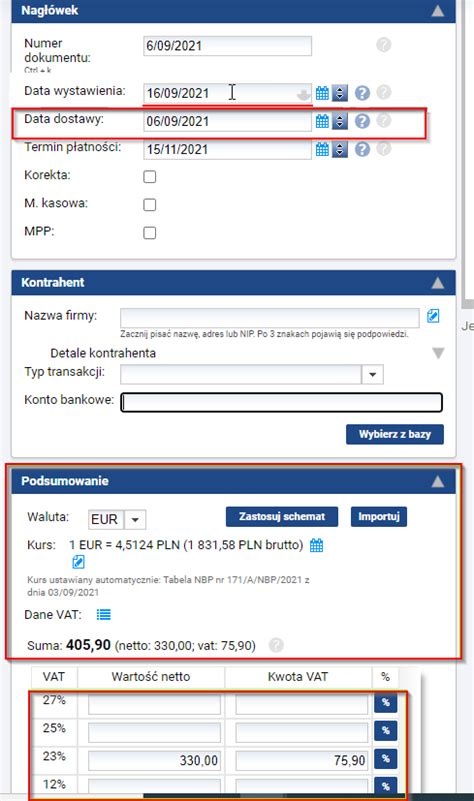 Edycja Daty Wystawienia A Zmiana Kwoty Na Fakturze Walutowej Centrum