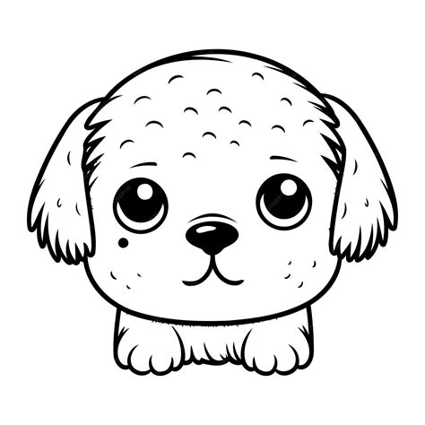 Cute Dog Doodle Vector Illustration Isolated On White Background