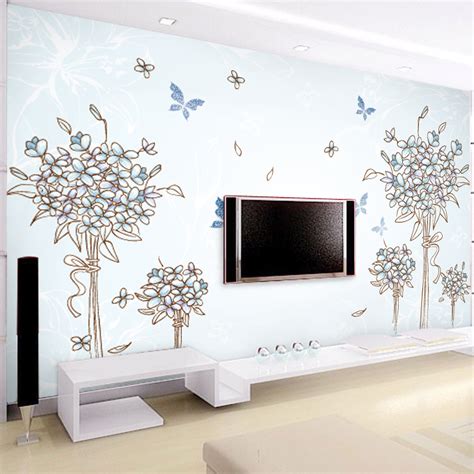 Купить Флизелиновые обои Легкий керамический простой цветок большие ...