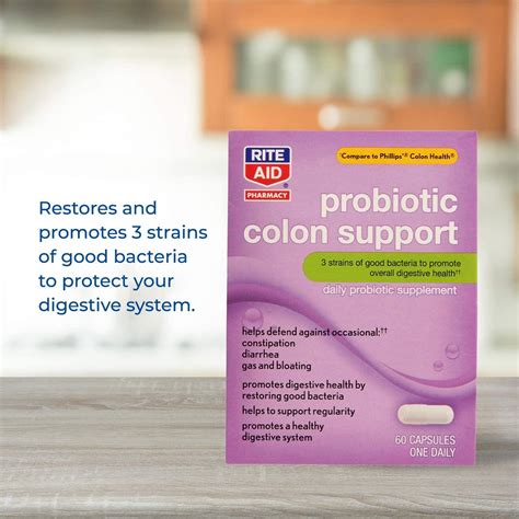 Rite Aid Probiotic Colon Support Capsules 60 Count Daily Supplement