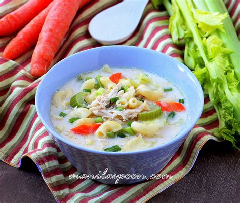 Creamy Chicken Sopas Filipino Chicken Macaroni Soup Manila Spoon