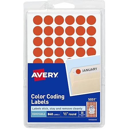 Amazon Avery Color Coding Removable Labels Inch Round