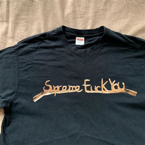 SUPREME FUCK YOU TEE NAVY Depop