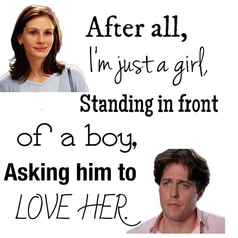 Notting Hill Quote Im Just A Girl Poster Tumblr Painting By Miller